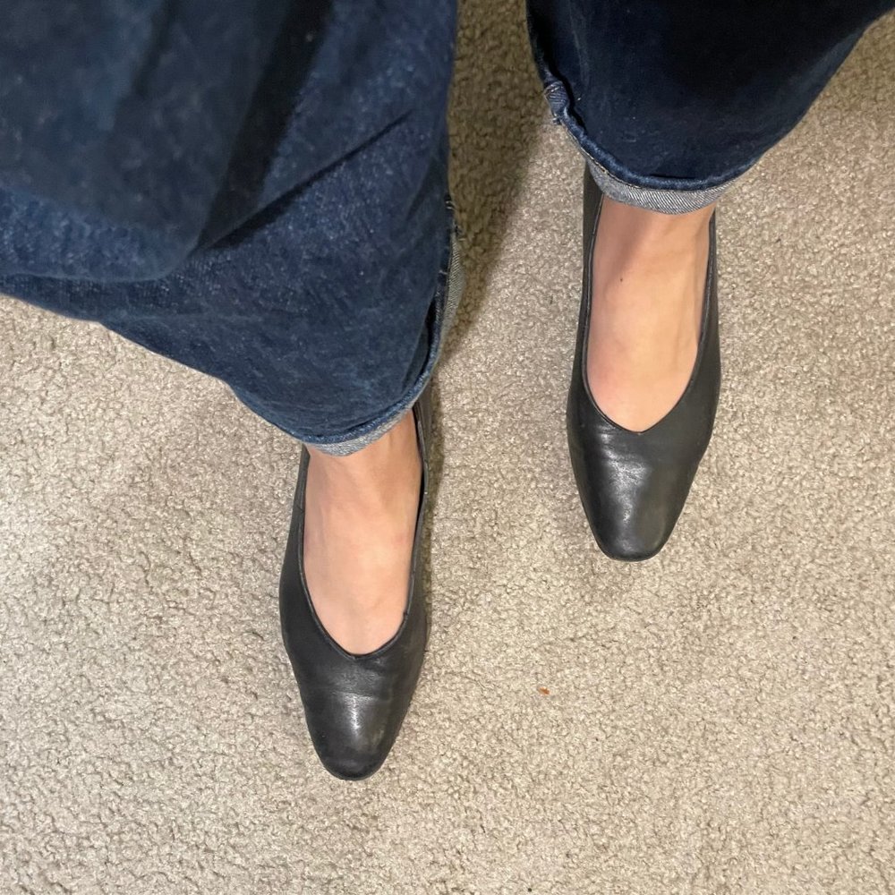 COS Black Leather Flats, Size 7.5/8